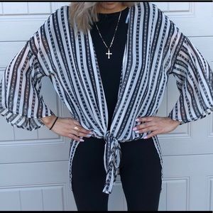 Black and white cardigan